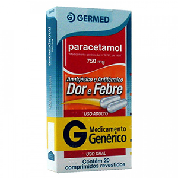 Paracetamol 750mg 20 Comprimidos Germed