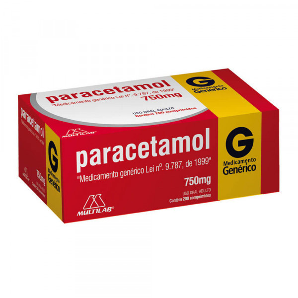 Paracetamol 750mg 200 Comprimidos Multilab